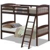 Twin over Twin Wooden Bunk Bed with Ladder