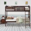 Twin over Twin Wooden Bunk Bed with Ladder