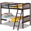 Twin over Twin Wooden Bunk Bed with Ladder
