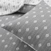 3-Piece Reversible Cotton Yarn Woven Quilt Set in Grey and White