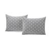 3-Piece Reversible Cotton Yarn Woven Quilt Set in Grey and White
