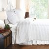 King size 3-Piece Quilt Set with 2 Pillow Shams 100% Cotton White Ruffles