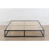 Queen size Modern 10-inch Low Profile Metal Platform Bed Frame with Wood Slats