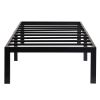 18-inch High Heavy Duty Black Metal Platform Bed Frame